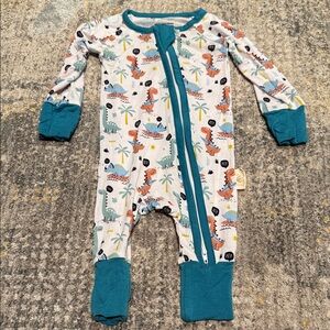 Teal Dinosaur Adventure Kids Footie